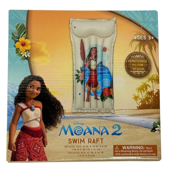 Disney Moana 2 Inflatable Swim Raft 41" Pool Float Kids Summer Water Toy - Picture 1 of 4